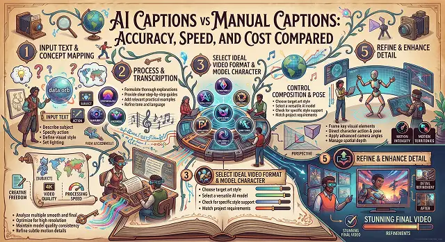 AI Captions vs Manual Captions: Accuracy, Speed, and Cost Compared