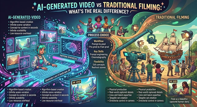 AI-Generated Video vs Traditional Filming: What's the Real Difference?