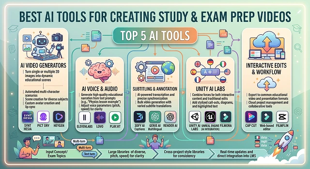 Best AI Tools for Creating Study and Exam Prep Videos