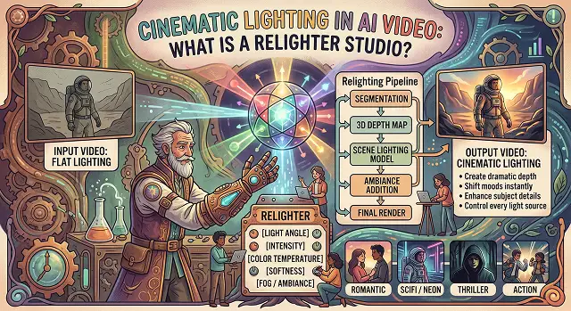 Cinematic Lighting in AI Video: What Is a Relighter Studio?
