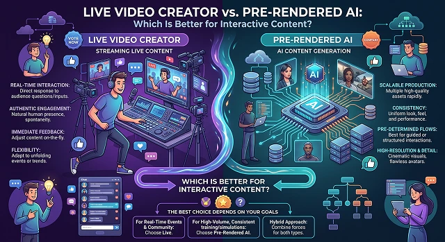 Live Video Creator vs. Pre-Rendered AI: Which Is Better for Interactive Content?
