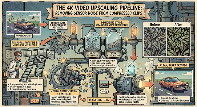 The 4K Video Upscaling Pipeline: Removing Sensor Noise from Compressed Clips