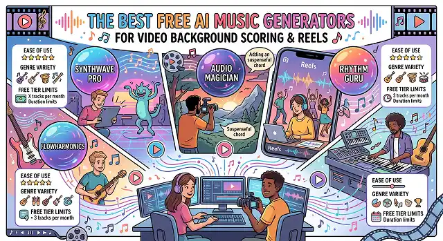 The Best Free AI Music Generators for Video Background Scoring & Reels