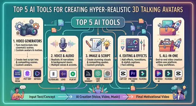 Top 5 AI Tools for Creating Hyper-Realistic 3D Talking Avatars